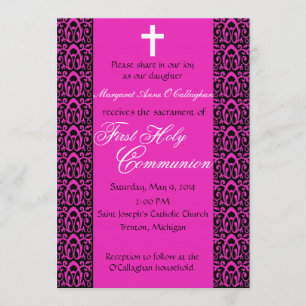 1. Kommunions-Einladung - Mädchen Einladung