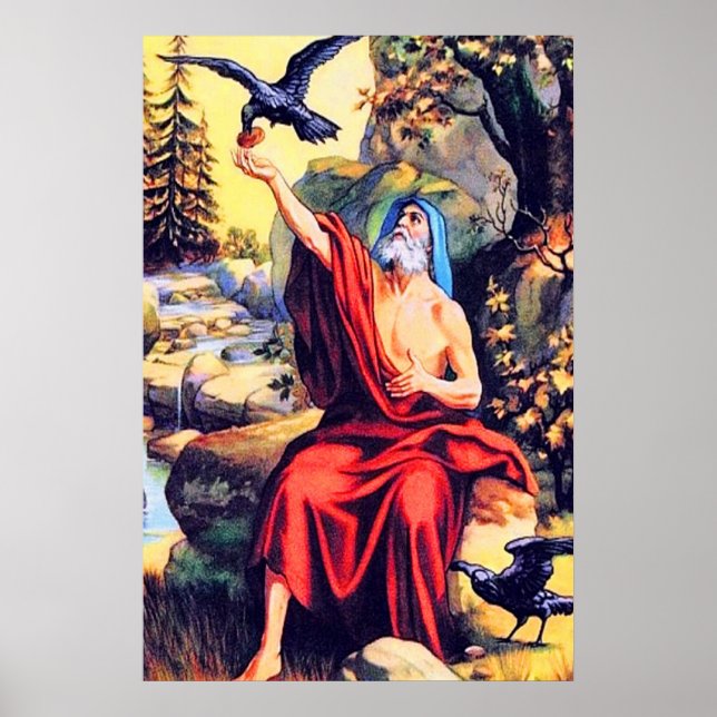 1 Könige 17 Gott sendet Essen an Elija Poster (Vorne)