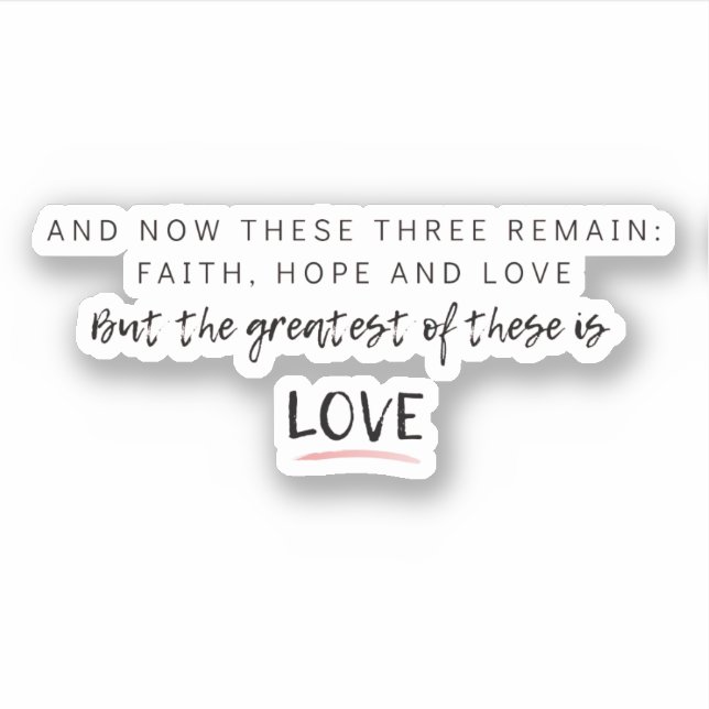 1 Korinithen 13 Aufkleber (Vorderseite)