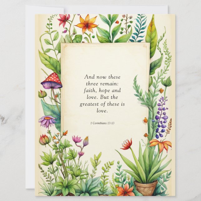 1 Korinthen 13:13 Christliches Bibelverse (Vorderseite)