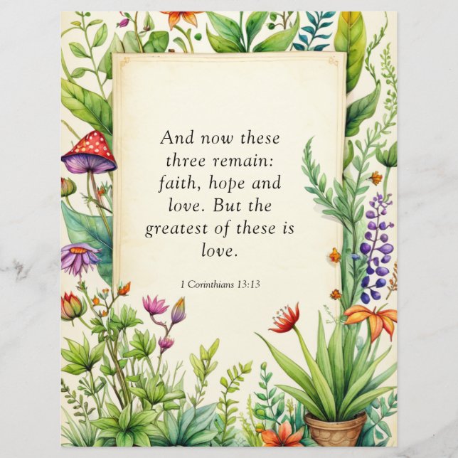 1 Korinthen 13:13 Christliches Bibelverse Flyer (Vorne)