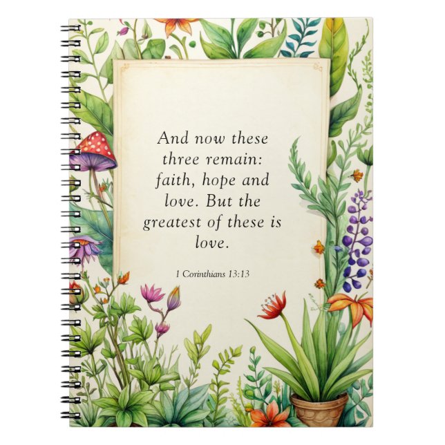 1 Korinthen 13:13 Christliches Bibelverse Notizblock (Vorderseite)