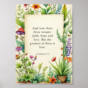 1 Korinthen 13:13 Christliches Bibelverse Poster