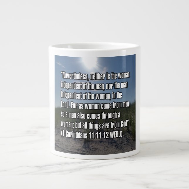 1 Korinther 11:11-12 WEBU-Tasse Jumbo-Tasse (Vorderseite)