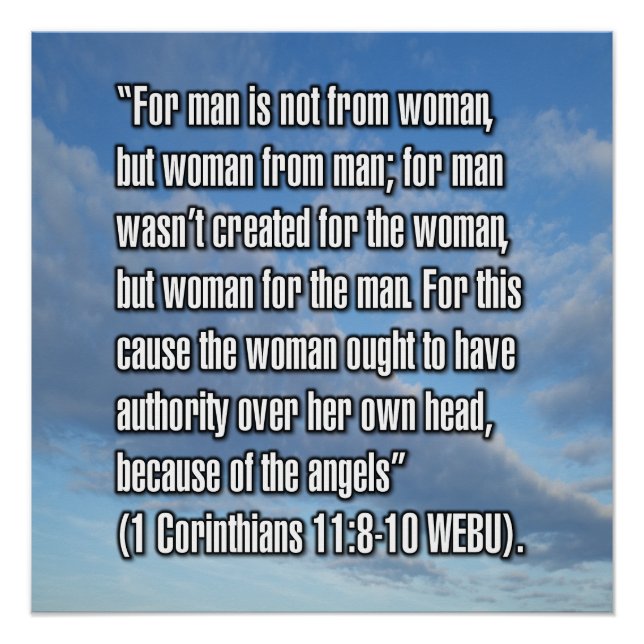 1 Korinther 11:8-10 WEBU Poster (Vorderseite)