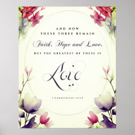 1 Korinther 13:13 Best ist die Liebe Bible Wedding Poster