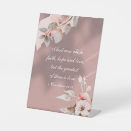 1 Korinther 13:13 Best ist Liebe Floral Sockelschild