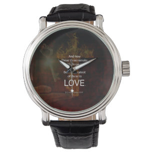 1 Korinther 13:13 Bibelverse Zitat über LIEBE Armbanduhr