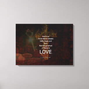 1 Korinther 13:13 Bibelverse Zitat über LIEBE Leinwanddruck