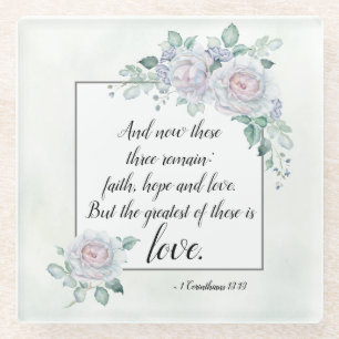 1 Korinther-13:13 Glauben-Hoffnungs-Liebe, Glasuntersetzer