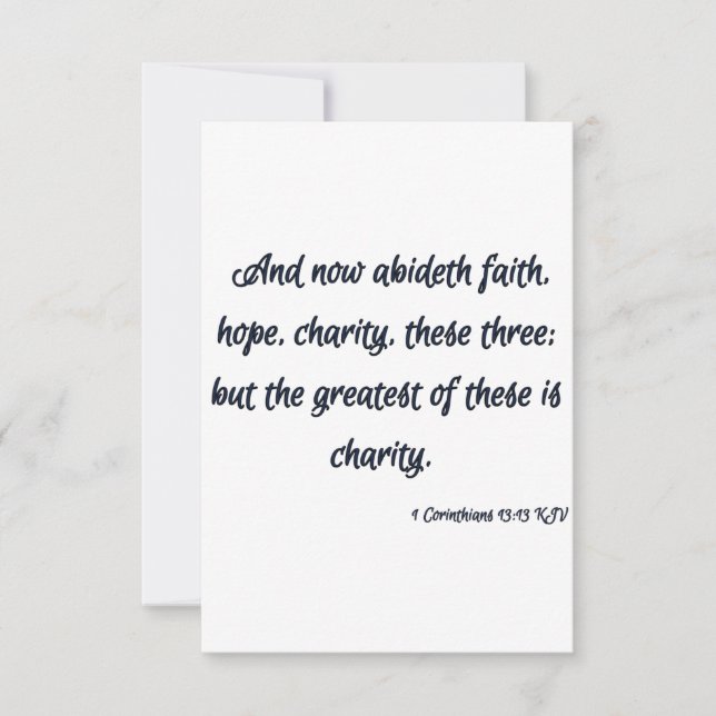 1 Korinther 13:13 KJV Bibelschrift Gruß Karte (Vorderseite)