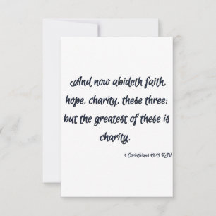 1 Korinther 13:13 KJV Bibelschrift Gruß Karte
