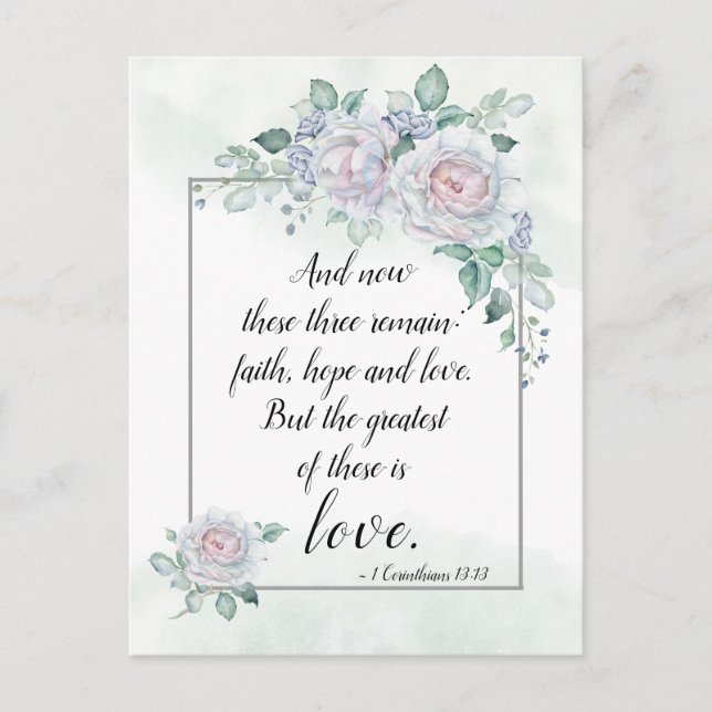 1 Korinther 13:13 Liebe der Glaubenshöhe, Bibelver Postkarte (Vorderseite)