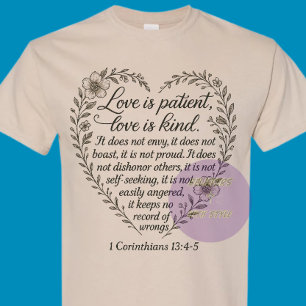 1 Korinther 13:4-5 - Christlich (schwarzer Text) T-Shirt