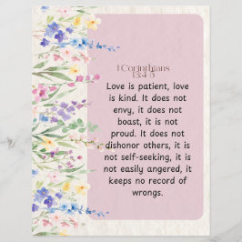 1 Korinther 13:4-5 Wasserfarben-Design Flyer