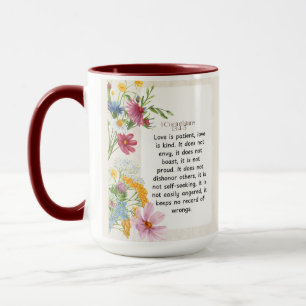 1. Korinther 13,4-5 Wasserfarben-Design zur Beruhi Tasse