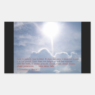 1 Korinther 13:4 6-7 Wolken Rechteckiger Aufkleber