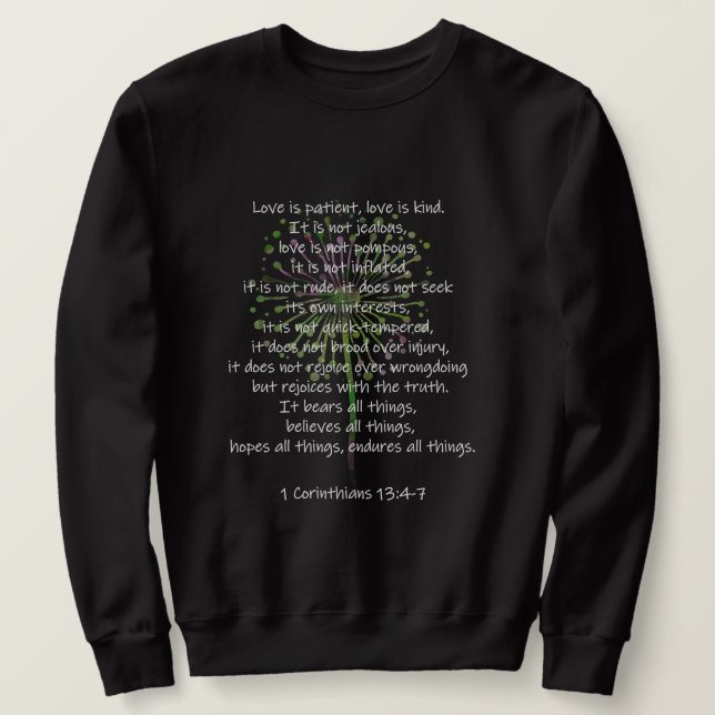 1 Korinther 13: 4-7 Sweatshirt (Design vorne)