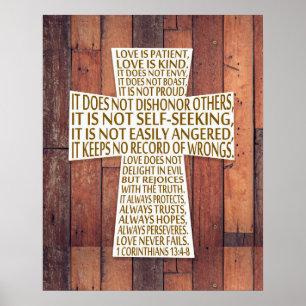 1. Korinther 13:4-8 Bibelvers Liebe ist geduldig Poster