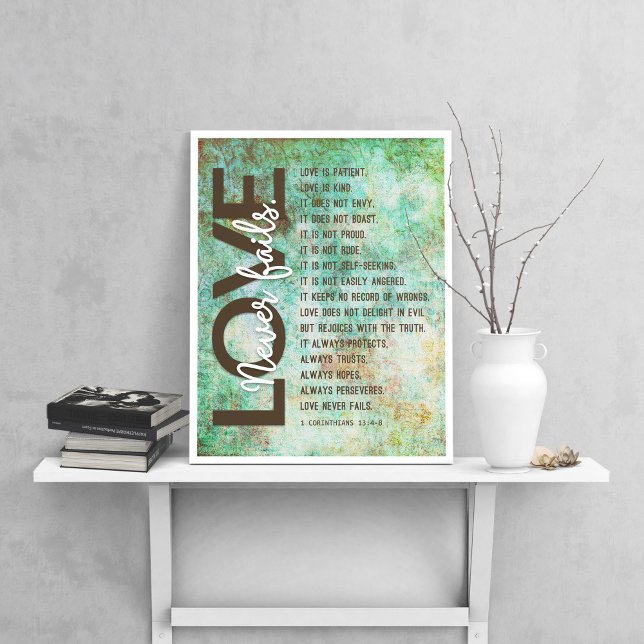 1 Korinther 13:4-8 Bibelverse, Vintag Wirbel Poster (Von Creator hochgeladen)