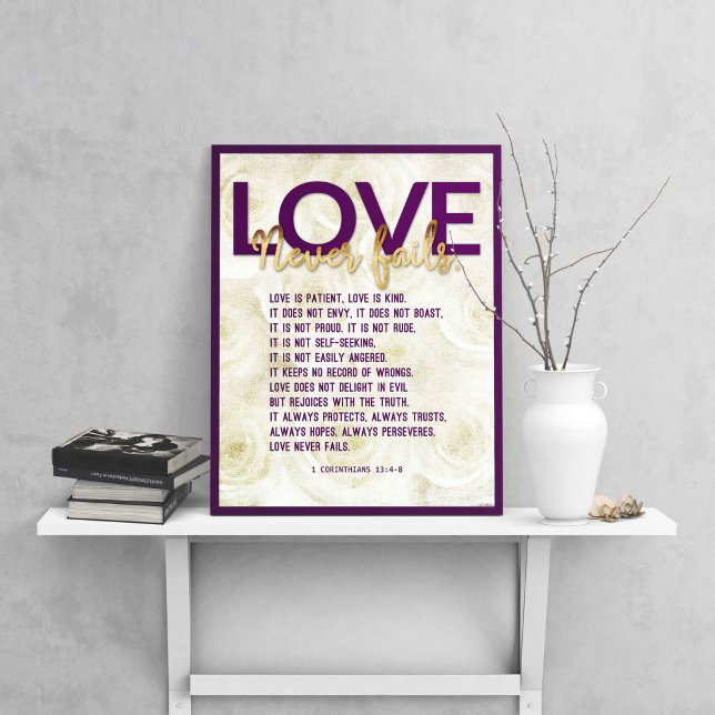 1 Korinther 13:4-8 Bibelverse, Vintage Rose Poster (Von Creator hochgeladen)