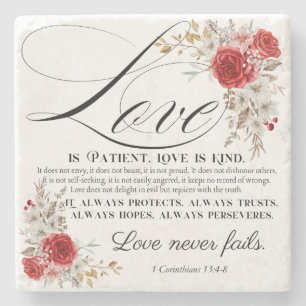 1. Korinther 13,4-8 Die Liebe ist geduldig Bibel B Steinuntersetzer