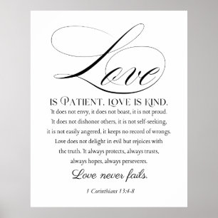 1 Korinther 13:4-8 Liebe ist Patient Wedding Verse Poster