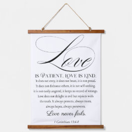1 Korinther 13:4-8 Liebe ist Patient Wedding Verse Wandteppich Mit Holzrahmen