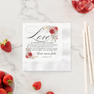 1 Korinther 13:4-8 Liebe ist Patientenbibel Blüte Serviette