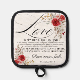 1 Korinther 13:4-8 Liebe ist Patientenbibel Blüte Topflappen