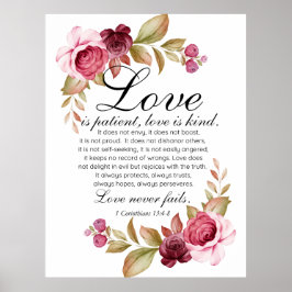 1 Korinther 13:4-8 Liebe ist Patientenblütenbibel Poster