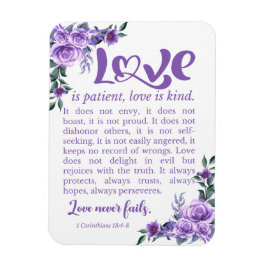 1 Korinther 13:4-8 Liebe Patienten Lila Magnet