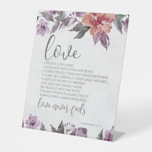 1 Korinther 13:4-8 Liebe Versage nie Blumen Sockelschild