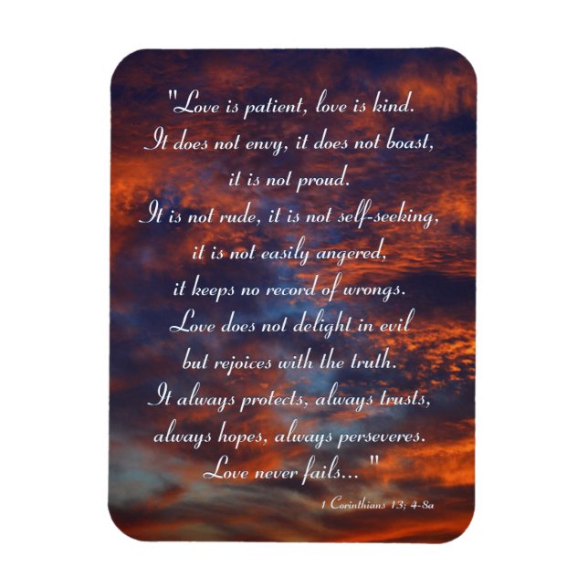 1 Korinther 13; 4-8a - Inspirationsmagazin Magnet (Vertikal)