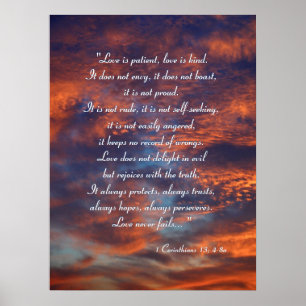 1 Korinther 13; 4-8a - Inspirierend Plakat