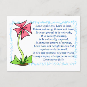1 Korinther 13:4-8a Liebe ist Postkarte