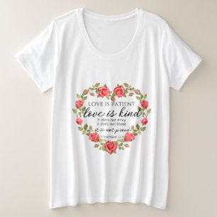 1 Korinther 13:4 Liebe ist Patient Große Größe T-Shirt