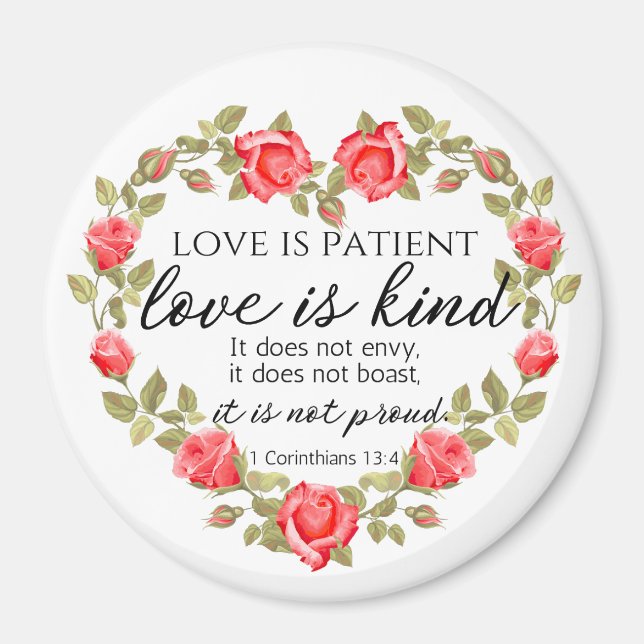 1 Korinther 13:4 Liebe ist Patient Magnet (Vorne)