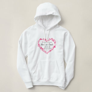 1 Korinther 13:4 Liebe ist Patient rosa Herzen Hoodie