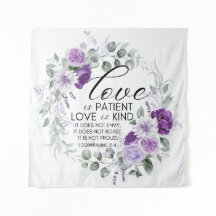 1 Korinther 13:4 Liebe ist Patient Violet Floral