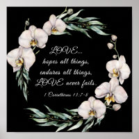 1 Korinther 13:7-8 Liebe Versage nie Weißer Orchid