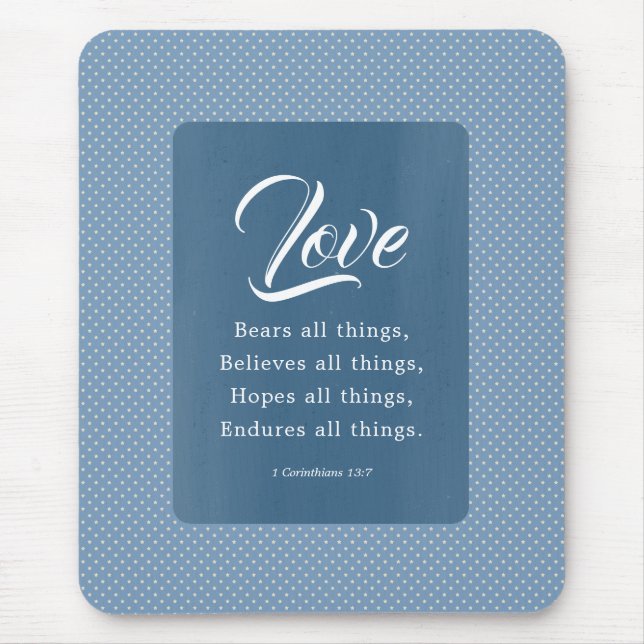 1 Korinther 13:7 Liebe Bären alles Mousepad (Vorne)