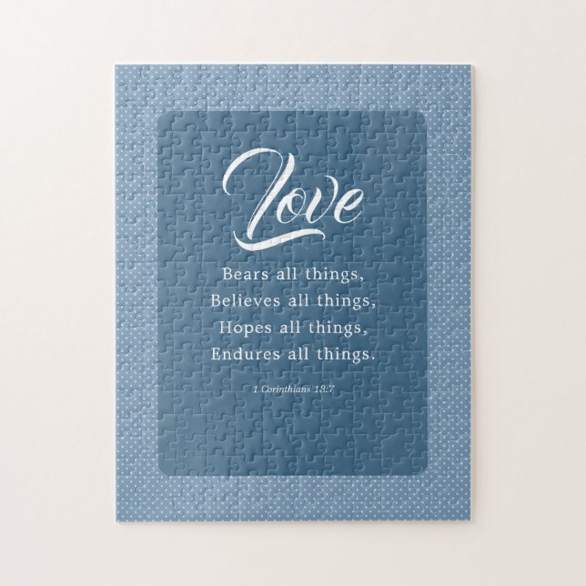 1 Korinther 13:7 Liebe Bären alles Puzzle (Vertikal)
