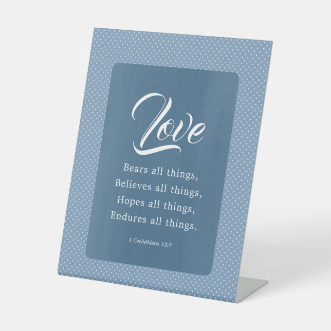 1 Korinther 13:7 Liebe Bären alles Sockelschild (Vorderseite)