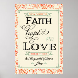 1 Korinther 13 Faith Hope Liebe Poster
