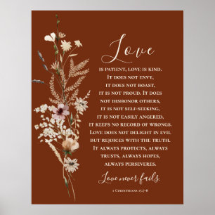 1 Korinther 13 Liebe ist Gedenkbibel Hochzeit Poster