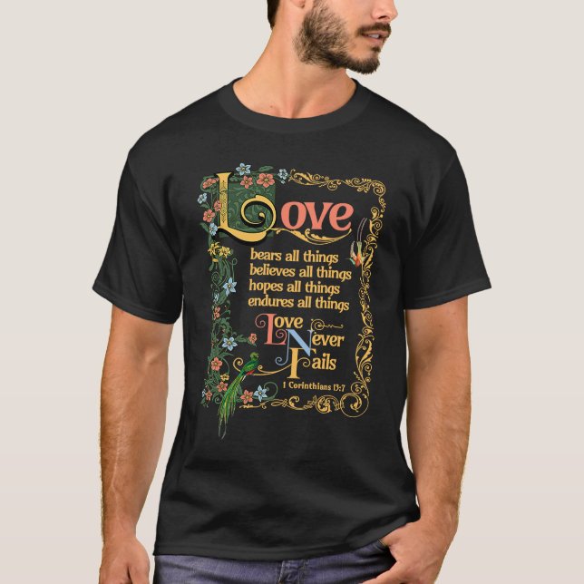 1 Korinther 13 Liebe Versage nie Liebe Bears Alle  T-Shirt (Vorderseite)