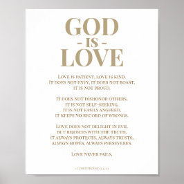 1 Korinther 13 Lieben Bibel Verse Gold Weiß Poster