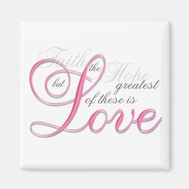 1 Korinther 13, rosa Magnet (Vorne)