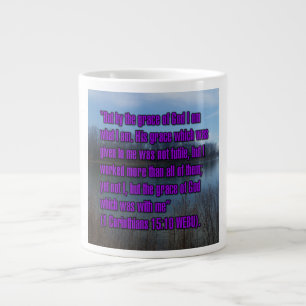 1 Korinther 15:10 WEBU Mug Jumbo-Tasse
